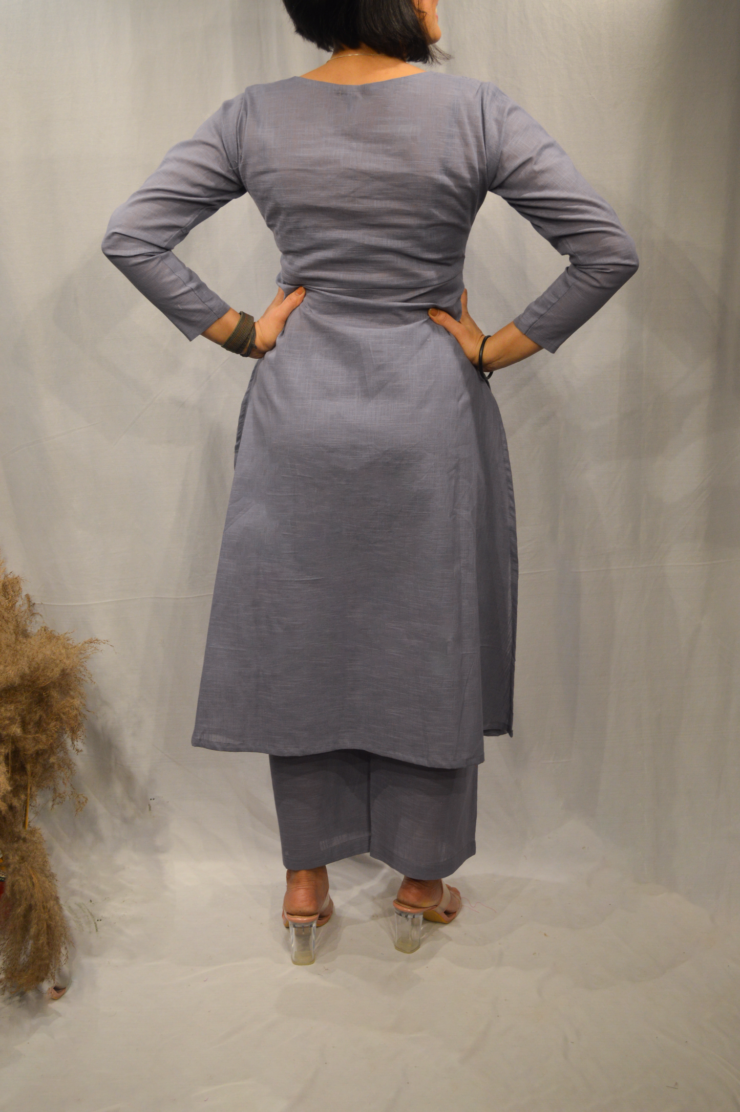 Ice grey Co-ord with Dupatta