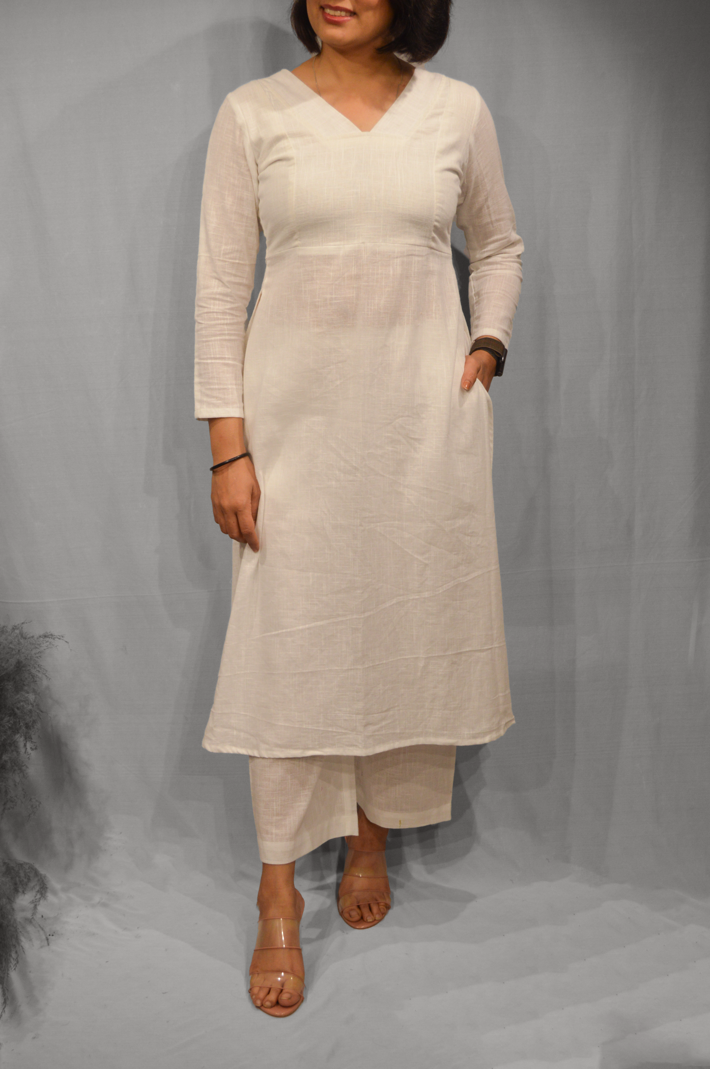 White Co-ord with Dupatta