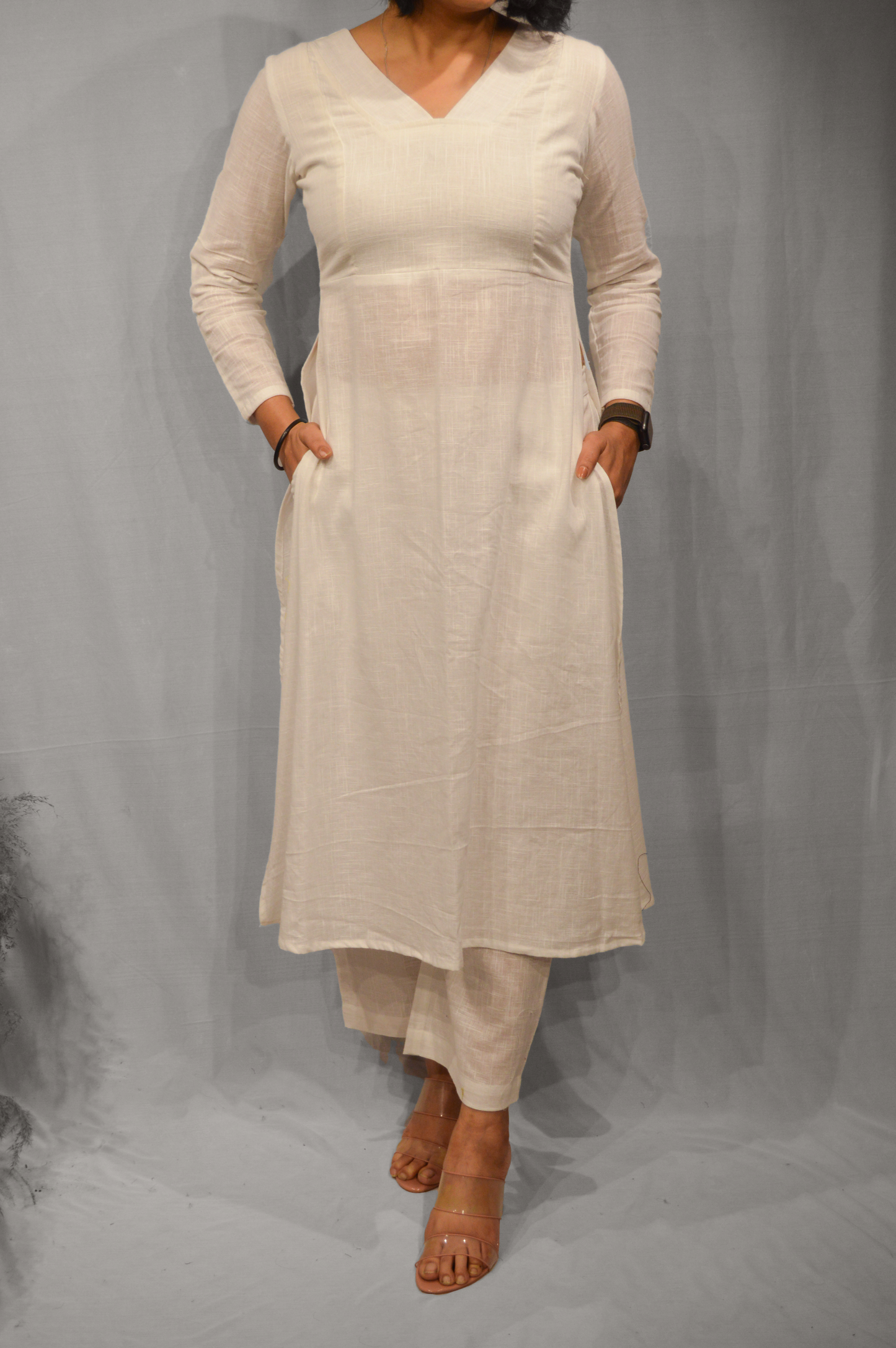 White Co-ord with Dupatta