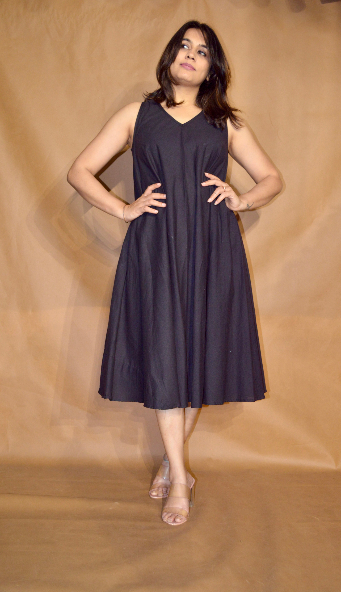 The Noir Black Circular Dress