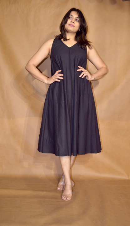 The Noir Black Circular Dress