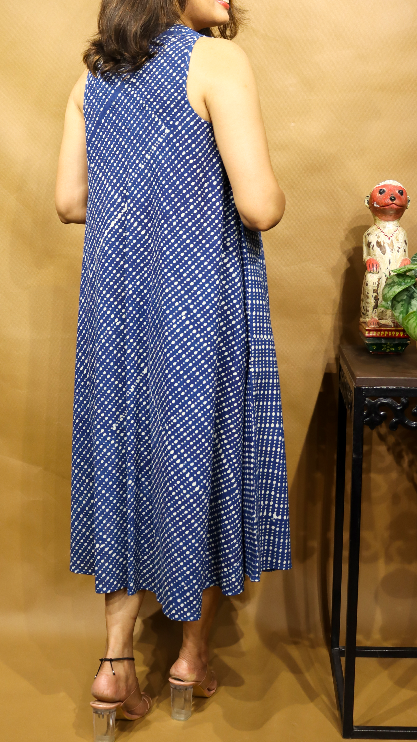 The Indigo Whispers Circular Dress