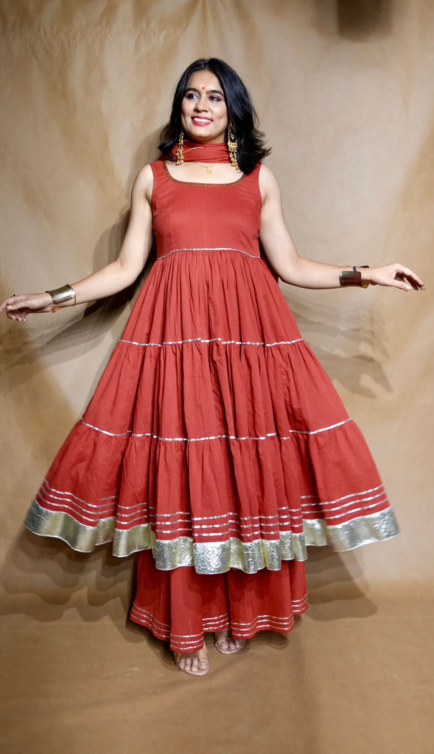 Sindoori Sham Anarkali Dress