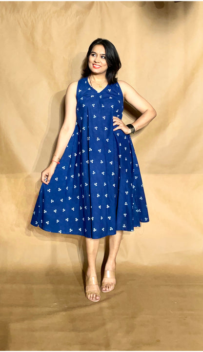 The Indigo Bloom Circular Dress