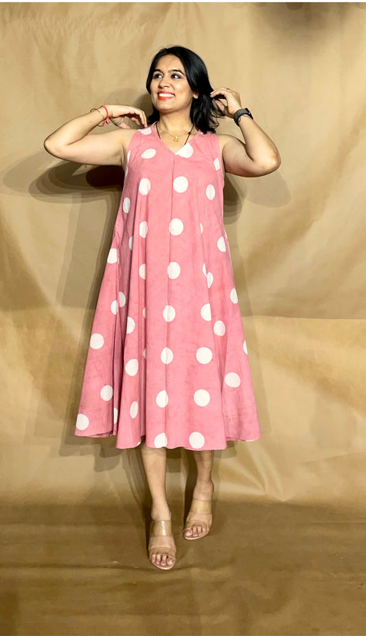 The Blush Dot Circular Dress
