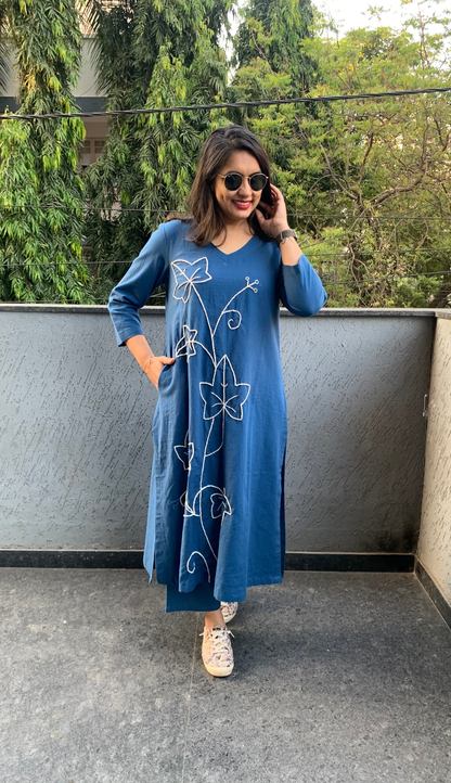 Deep Blue Co-ord Set (Echoes of Winter)