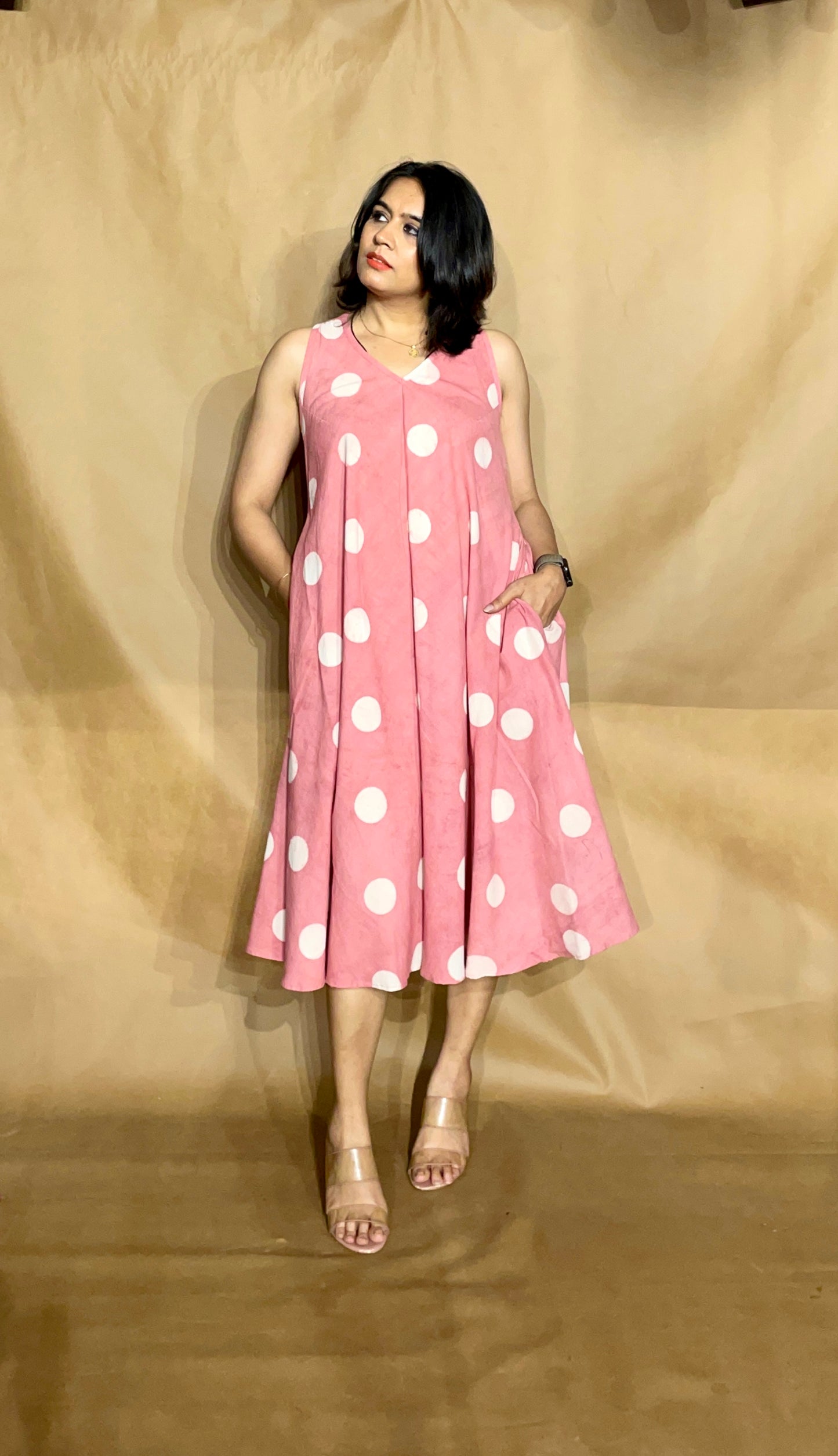 The Blush Dot Circular Dress