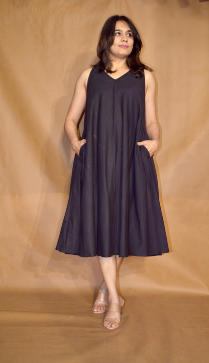 The Noir Black Circular Dress