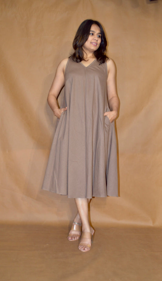 The Cocoa Drift Circular Dress