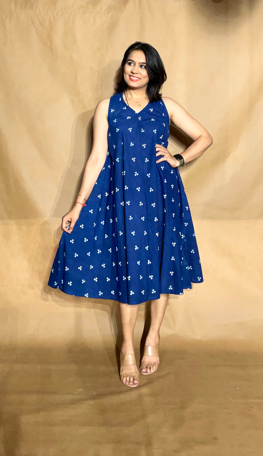 The Indigo Bloom Circular Dress