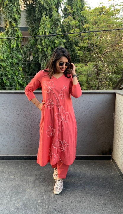 Coral Pink Co-ord Set (Echoes of Winter)