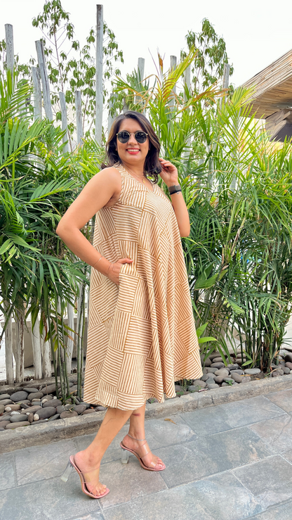 Golden threads Circular Dress