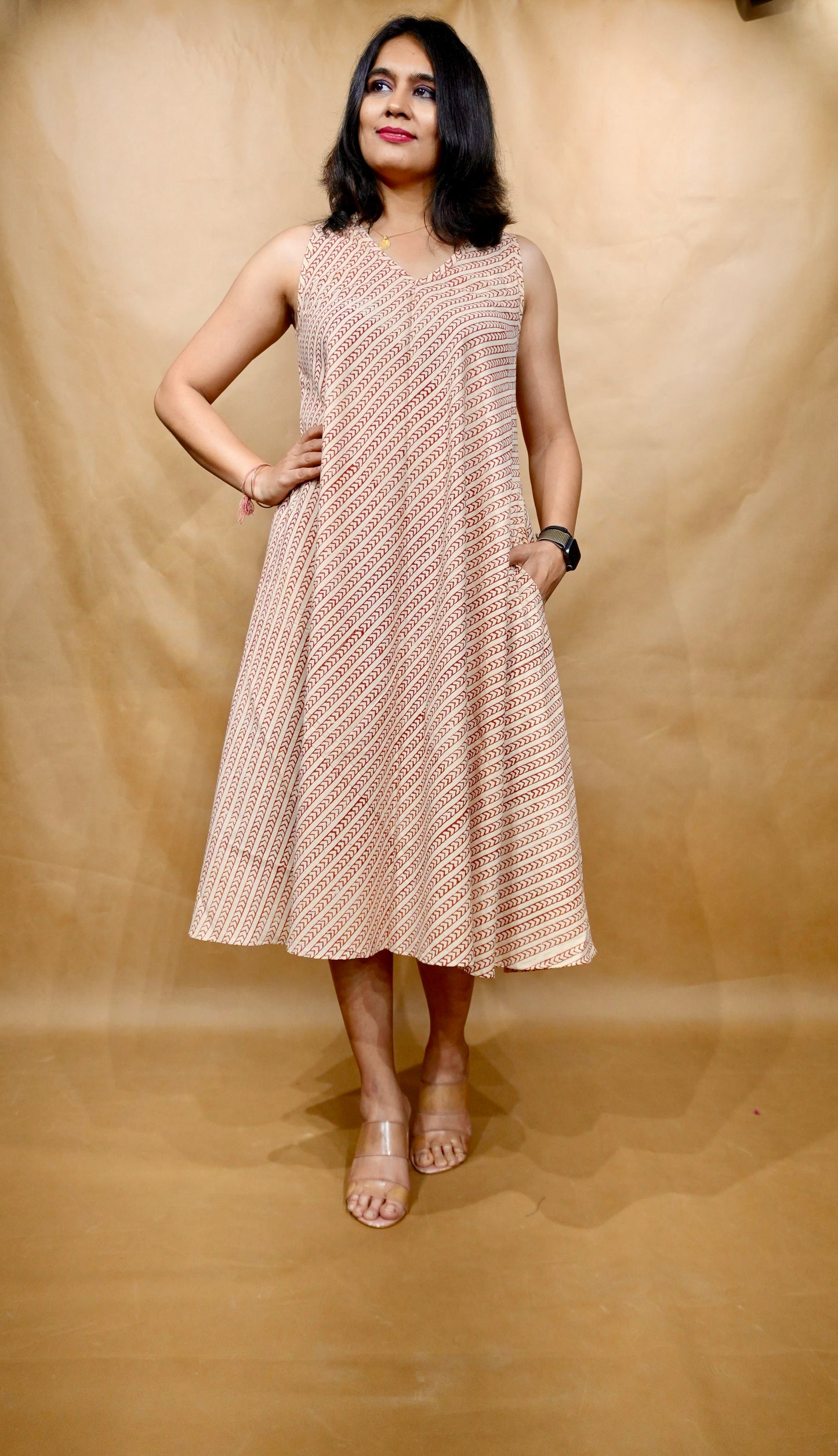 Sandstone Stripe Anti-Fit Circular Dress
