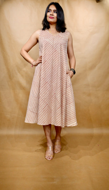 Sandstone Stripe Anti-Fit Circular Dress
