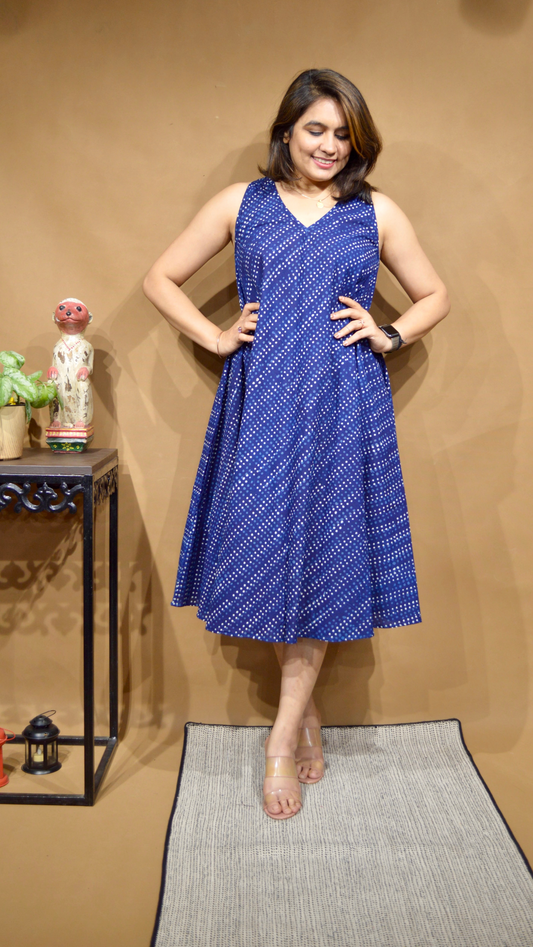 Indigo Vibes Circular Dress