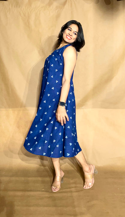 The Indigo Bloom Circular Dress
