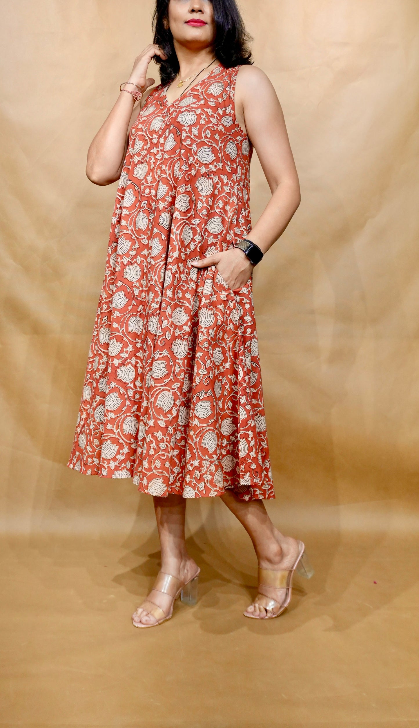 Terracotta Tapestry Anti-Fit Circular Dress