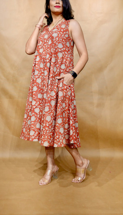 Terracotta Tapestry Anti-Fit Circular Dress