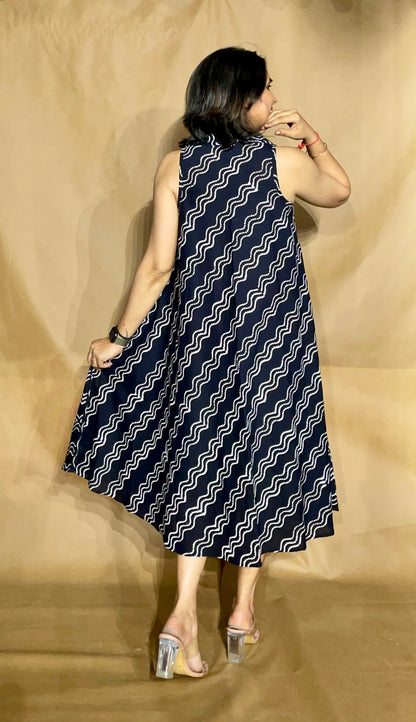 The Noir Wave Circular Dress