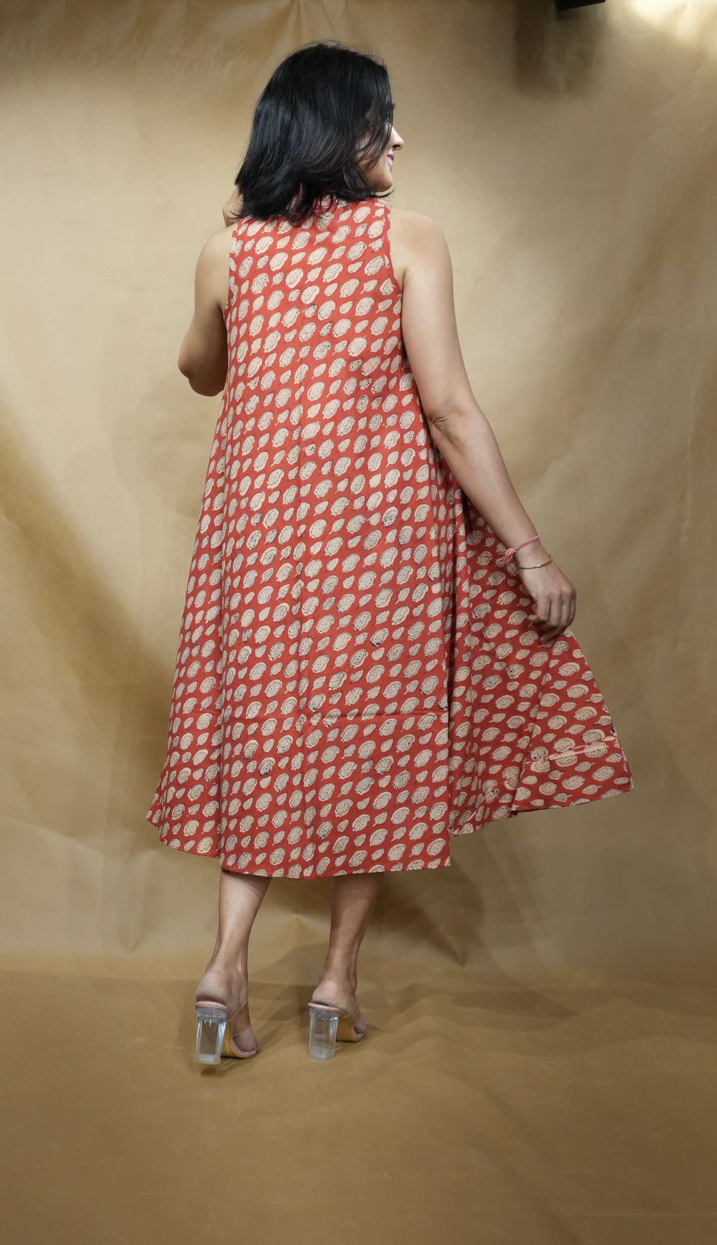 The Terracotta Bloom Circular Dress