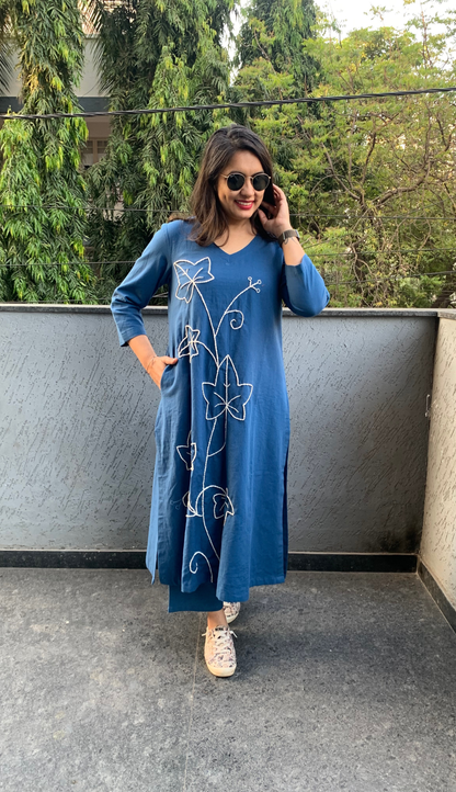 Deep Blue Co-ord Set (Echoes of Winter)