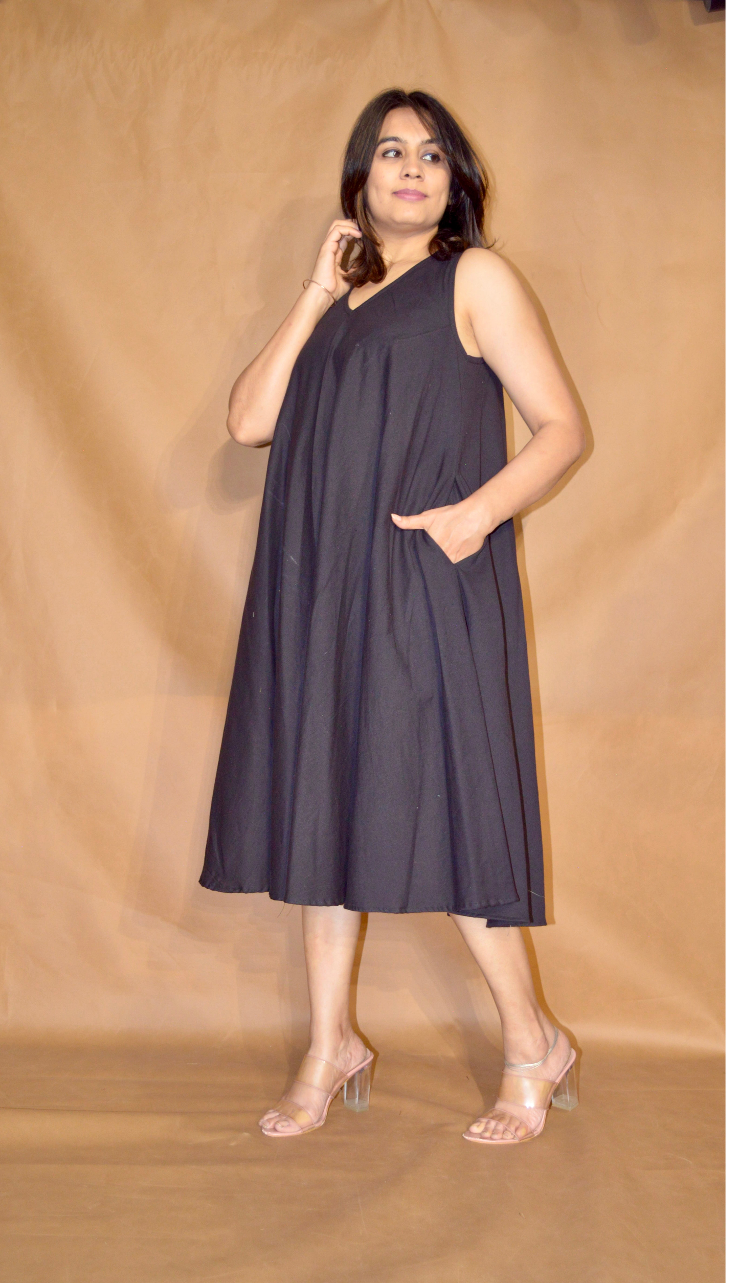 The Noir Black Circular Dress