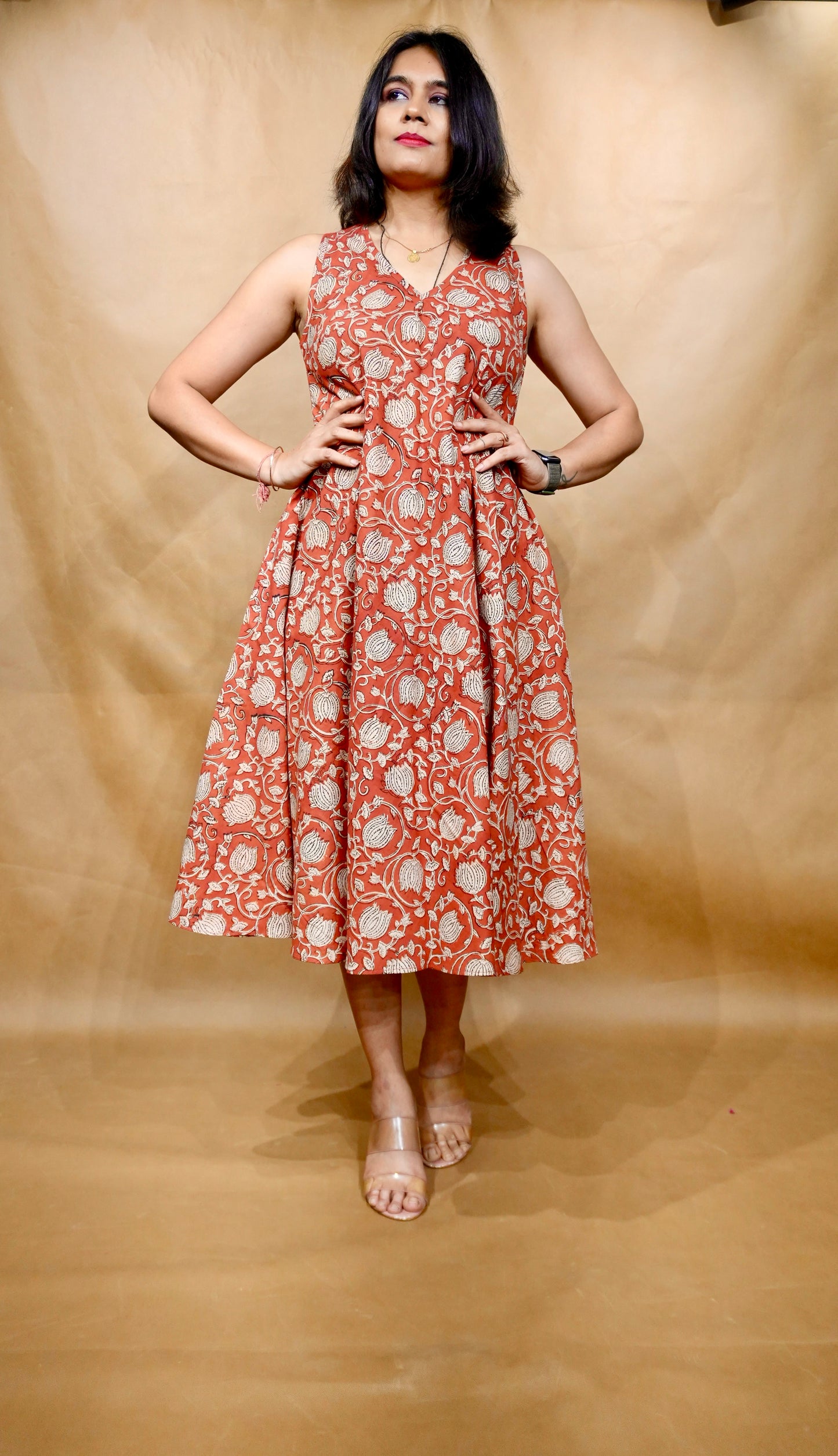 Terracotta Tapestry Anti-Fit Circular Dress