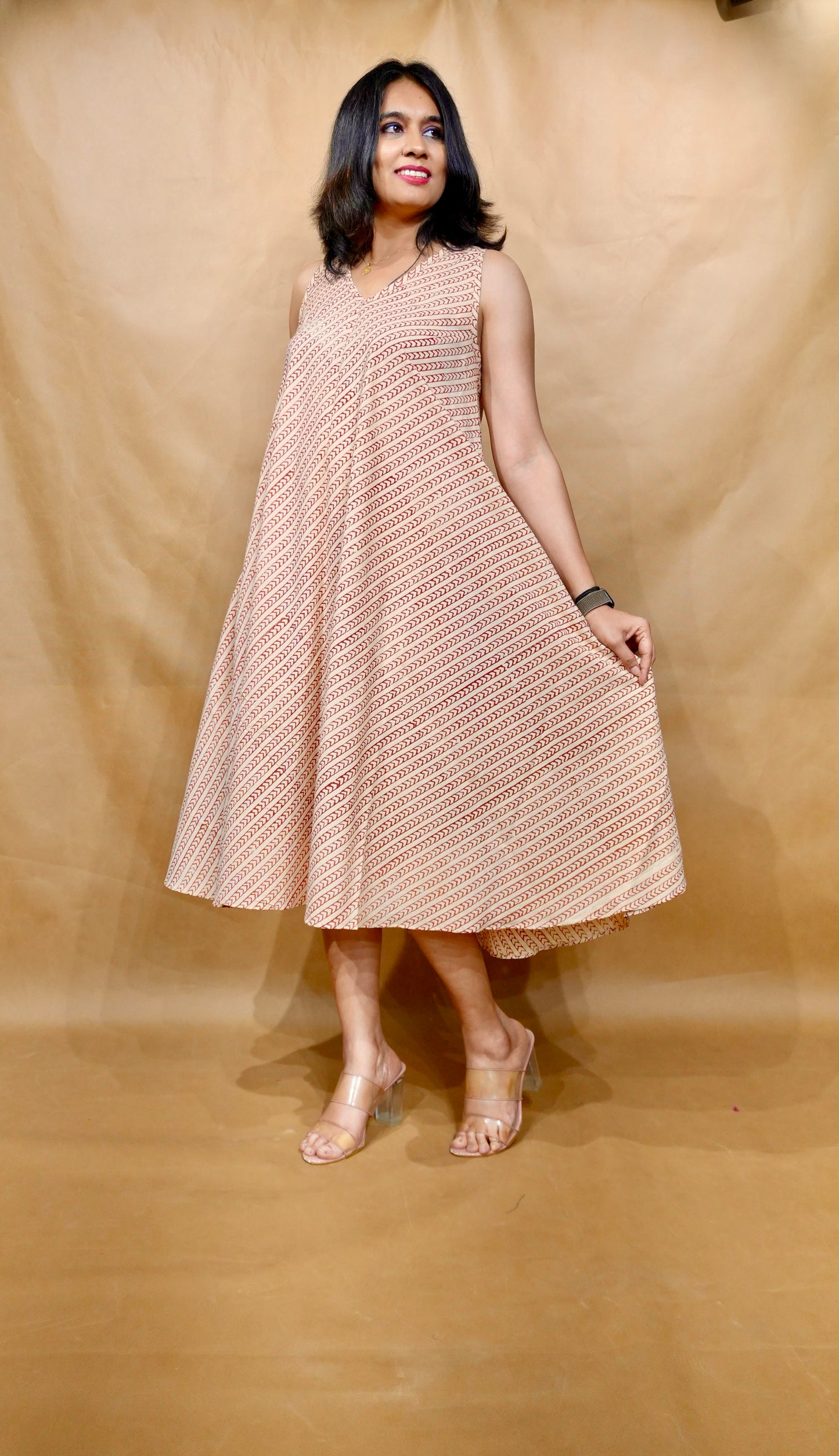 Sandstone Stripe Anti-Fit Circular Dress