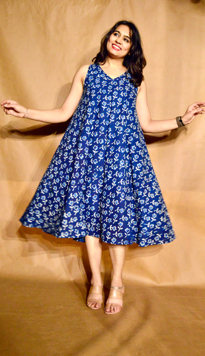 The Indigo Meadow Circular Dress