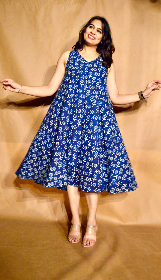 The Indigo Meadow Circular Dress