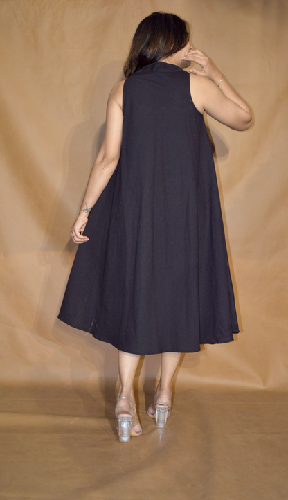 The Noir Black Circular Dress
