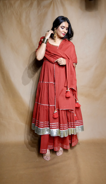 Sindoori Sham Anarkali Dress