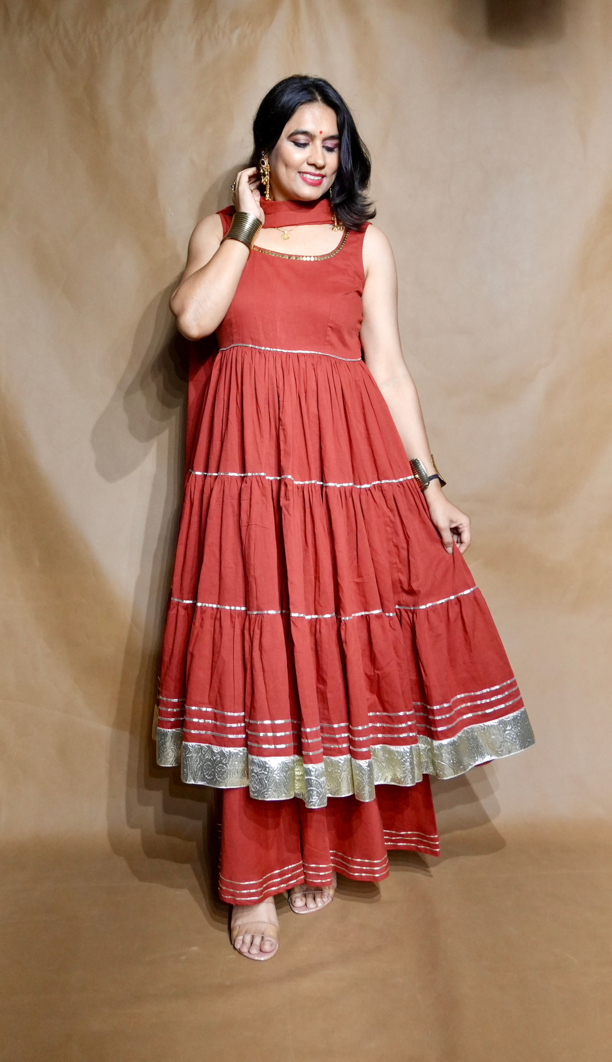 Sindoori Sham Anarkali Dress