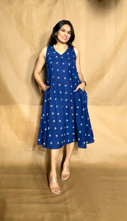 The Indigo Bloom Circular Dress