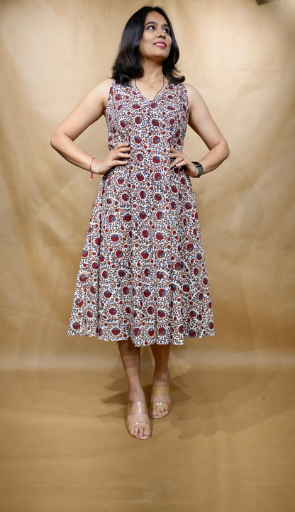 Rustic Bloom Anti-Fit Circular Dress