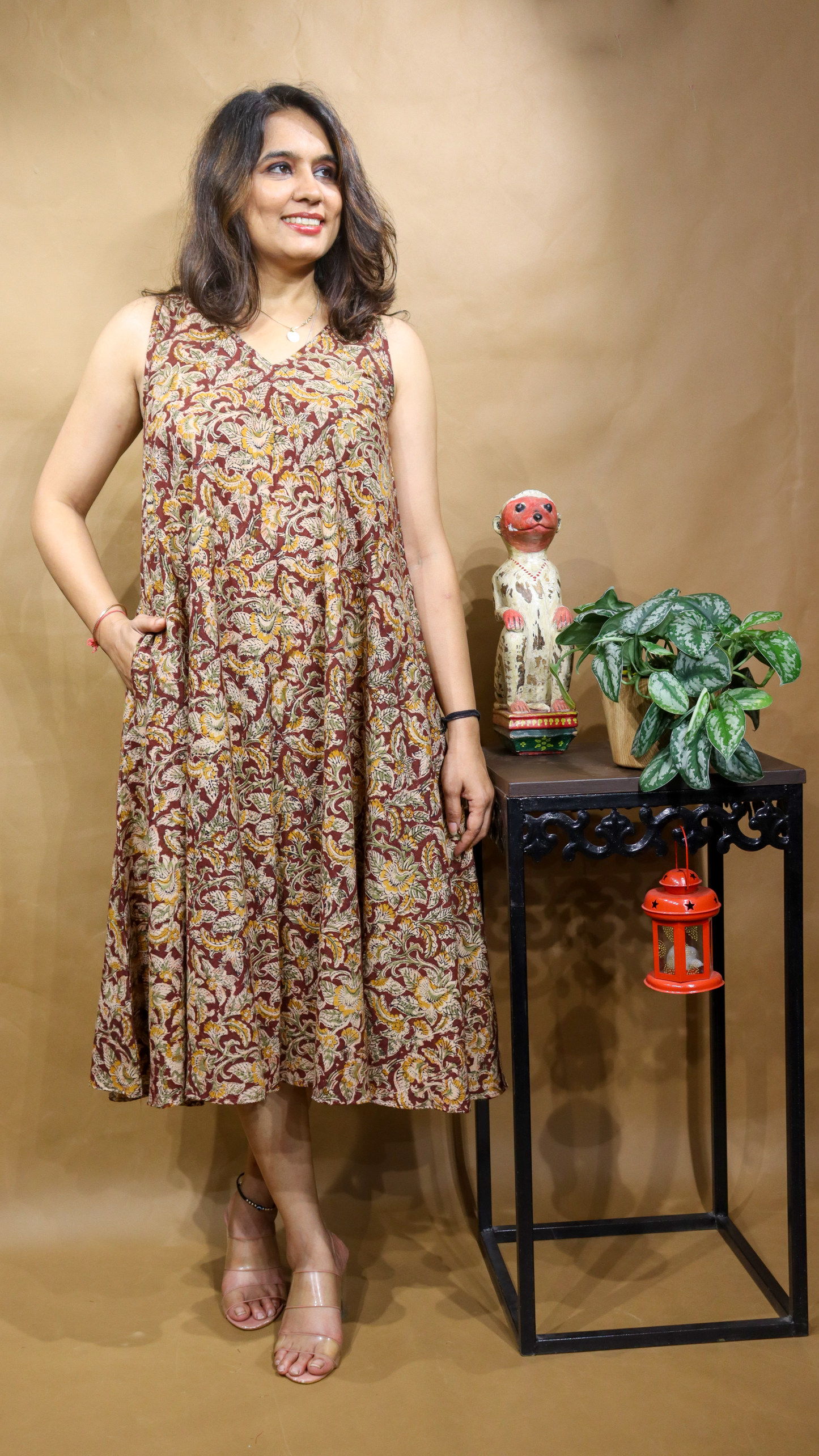 The Marigold Kalamkari Circular Dress