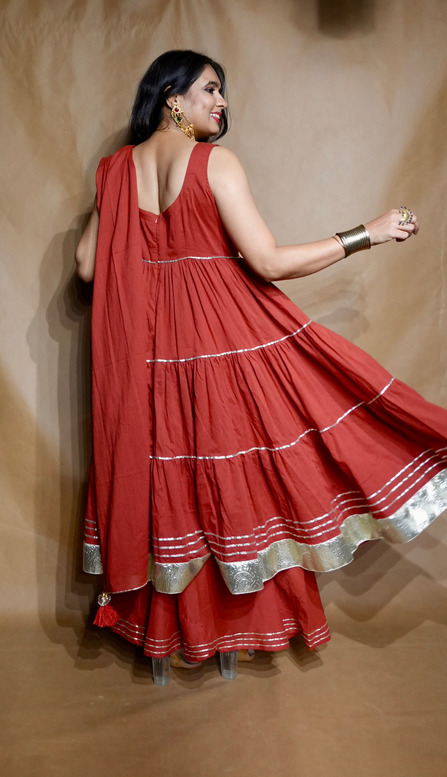 Sindoori Sham Anarkali Dress