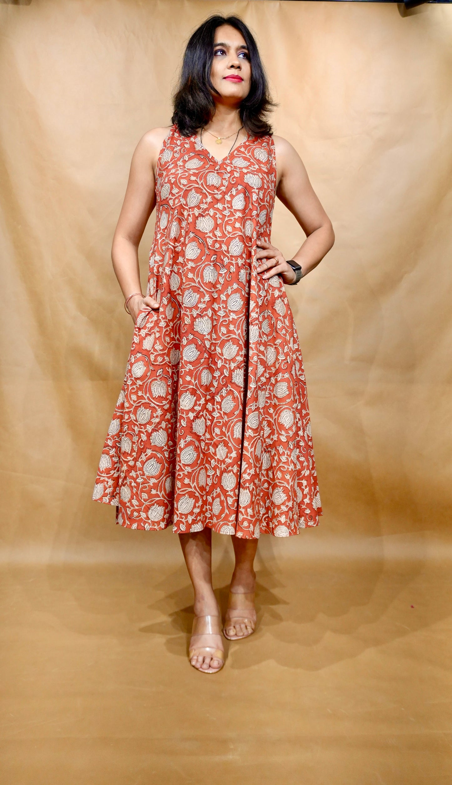 Terracotta Tapestry Anti-Fit Circular Dress