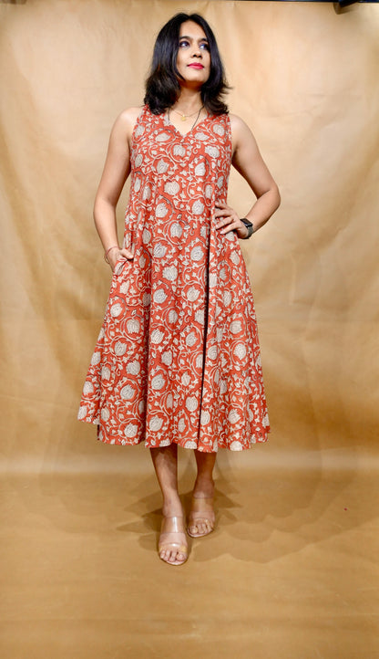Terracotta Tapestry Anti-Fit Circular Dress