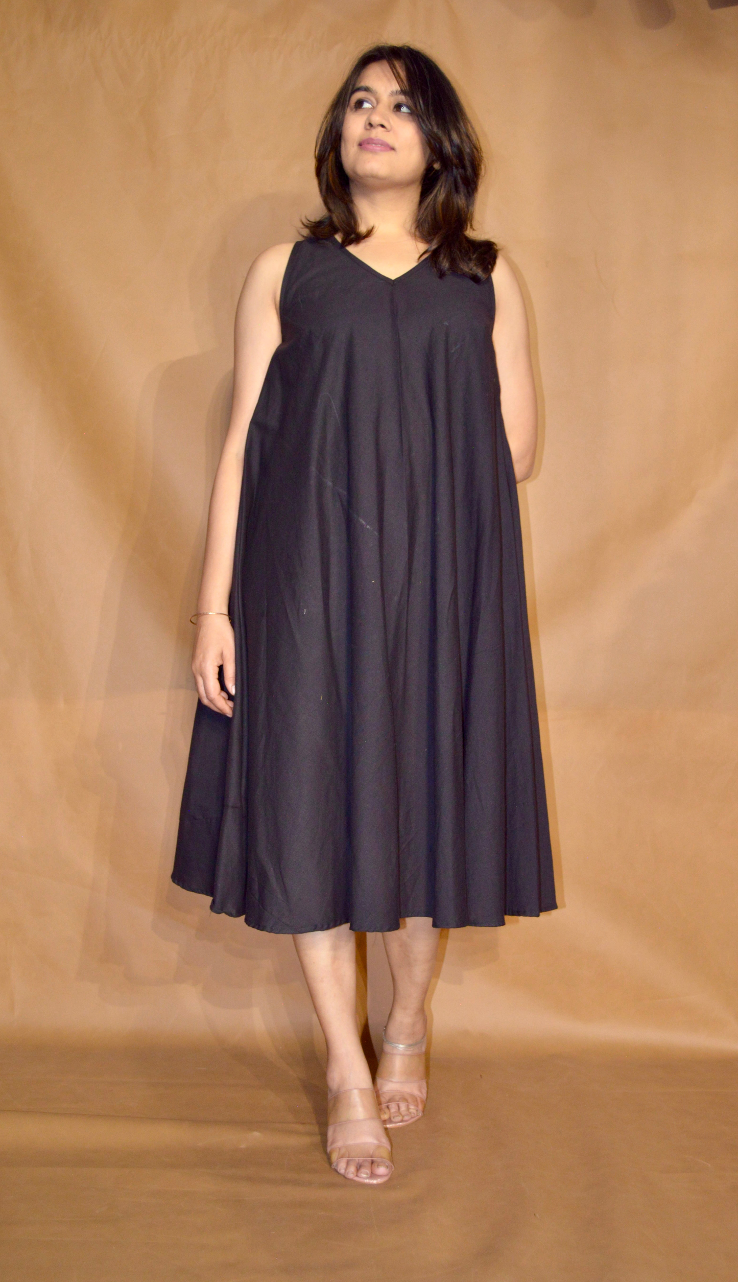 The Noir Black Circular Dress