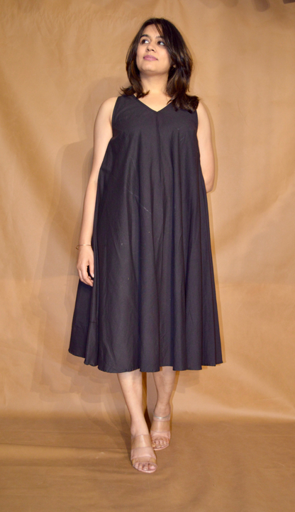The Noir Black Circular Dress