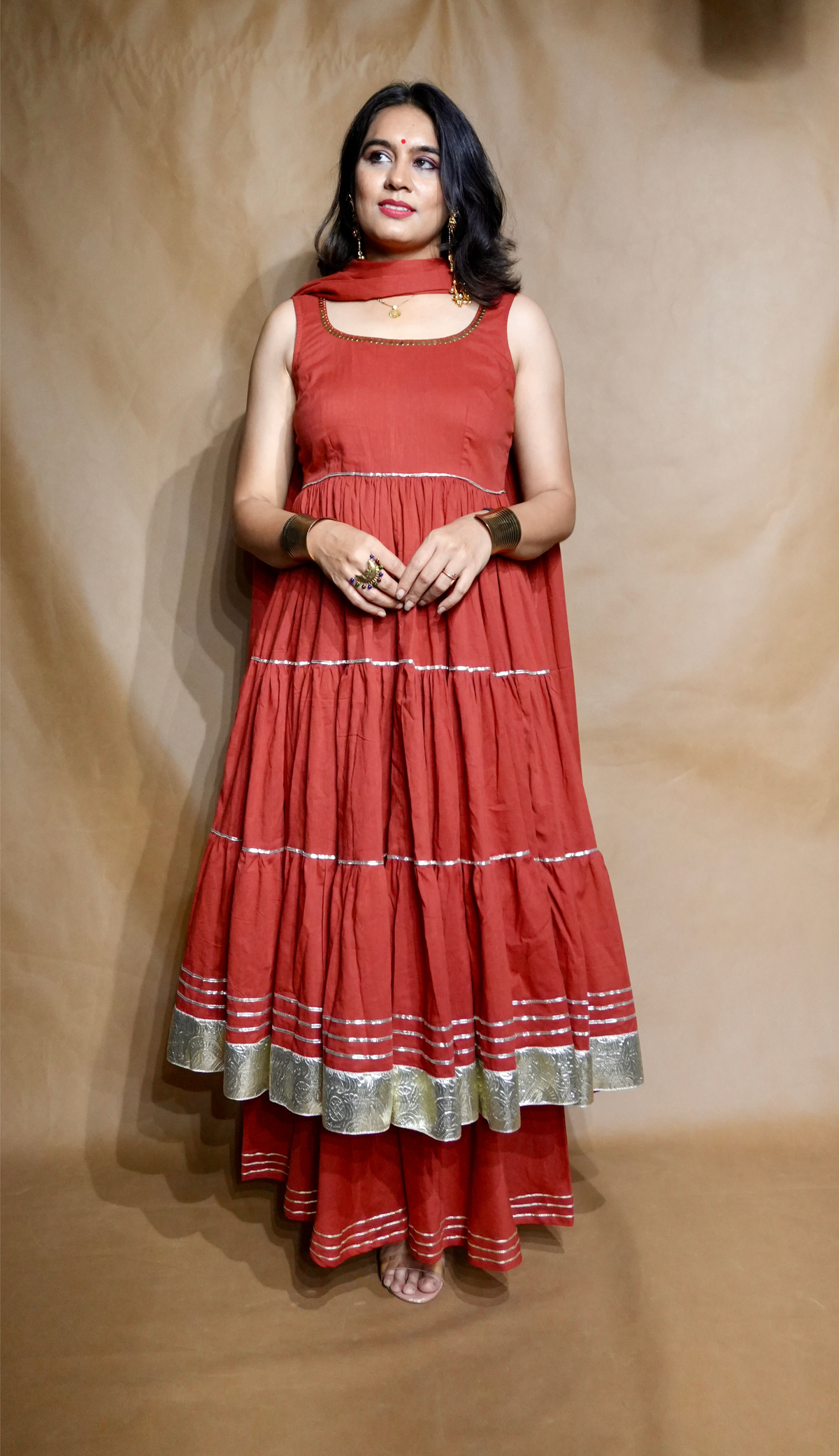 Sindoori Sham Anarkali Dress
