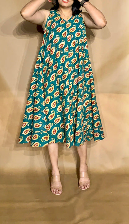 The Peacock Paisley Circular Dress