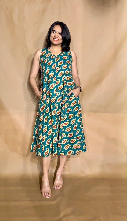 The Peacock Paisley Circular Dress