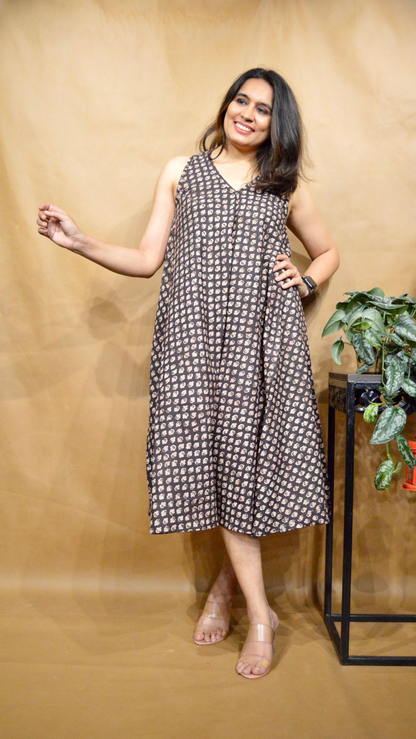Kali Laher Kalamkari Circular Dress