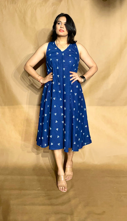 The Indigo Bloom Circular Dress
