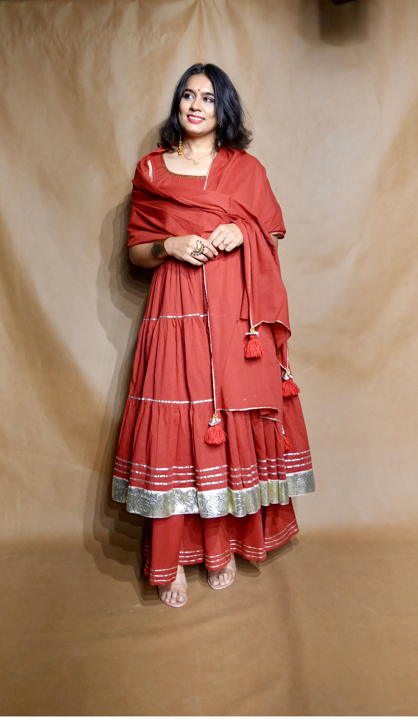 Sindoori Sham Anarkali Dress