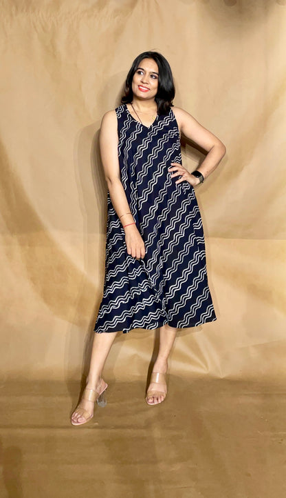 The Noir Wave Circular Dress