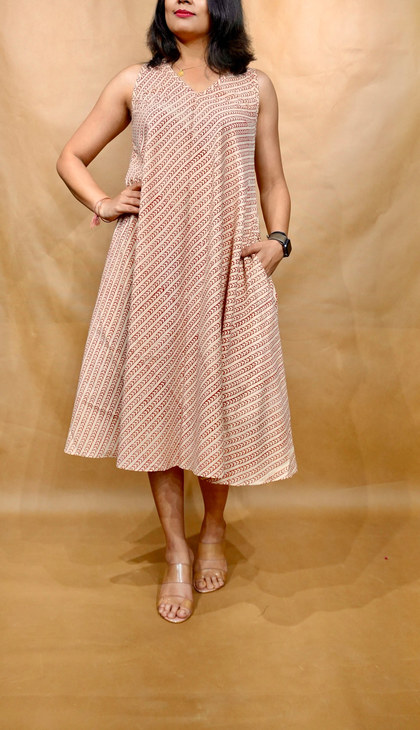 Sandstone Stripe Anti-Fit Circular Dress