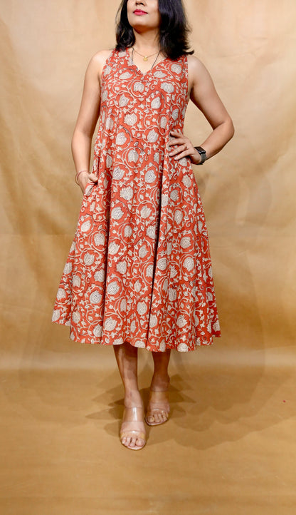 Terracotta Tapestry Anti-Fit Circular Dress